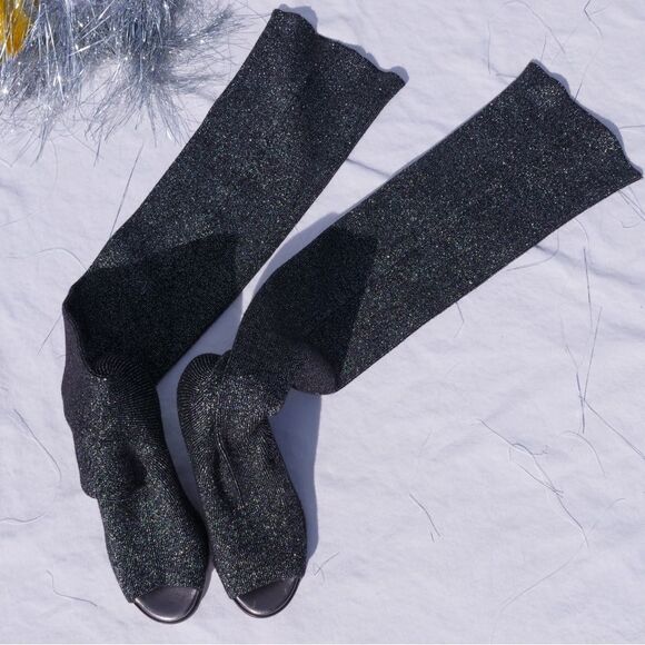 Missoni sparkle knit‎ over the knee peep toe sock boots - Picture 8 of 9
